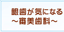 銀歯が気になる～審美歯科～