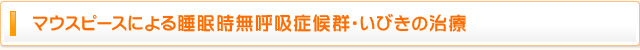 マウスピースによる睡眠時無呼吸症候群・いびきの治療