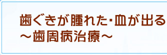 歯ぐきが腫れた・血が出る～歯周病治療～